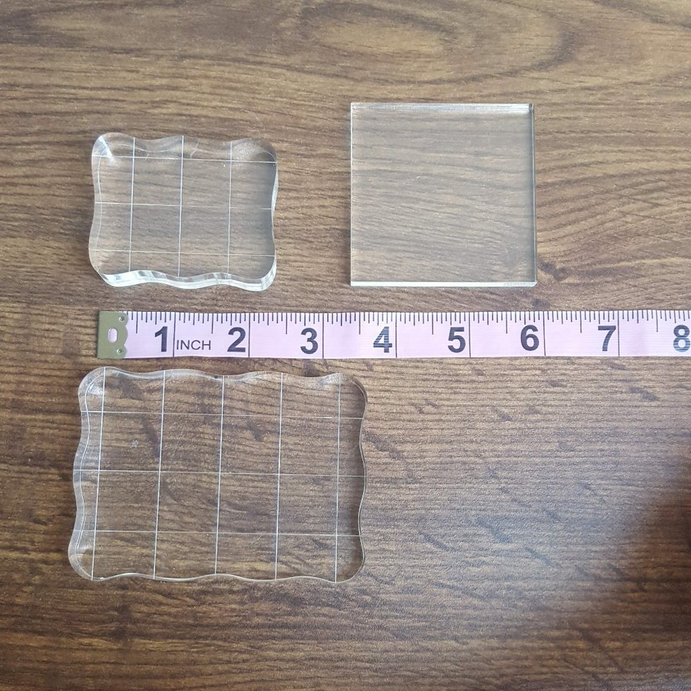 3 Assorted Acrylic Stamp Blocks/Cubes